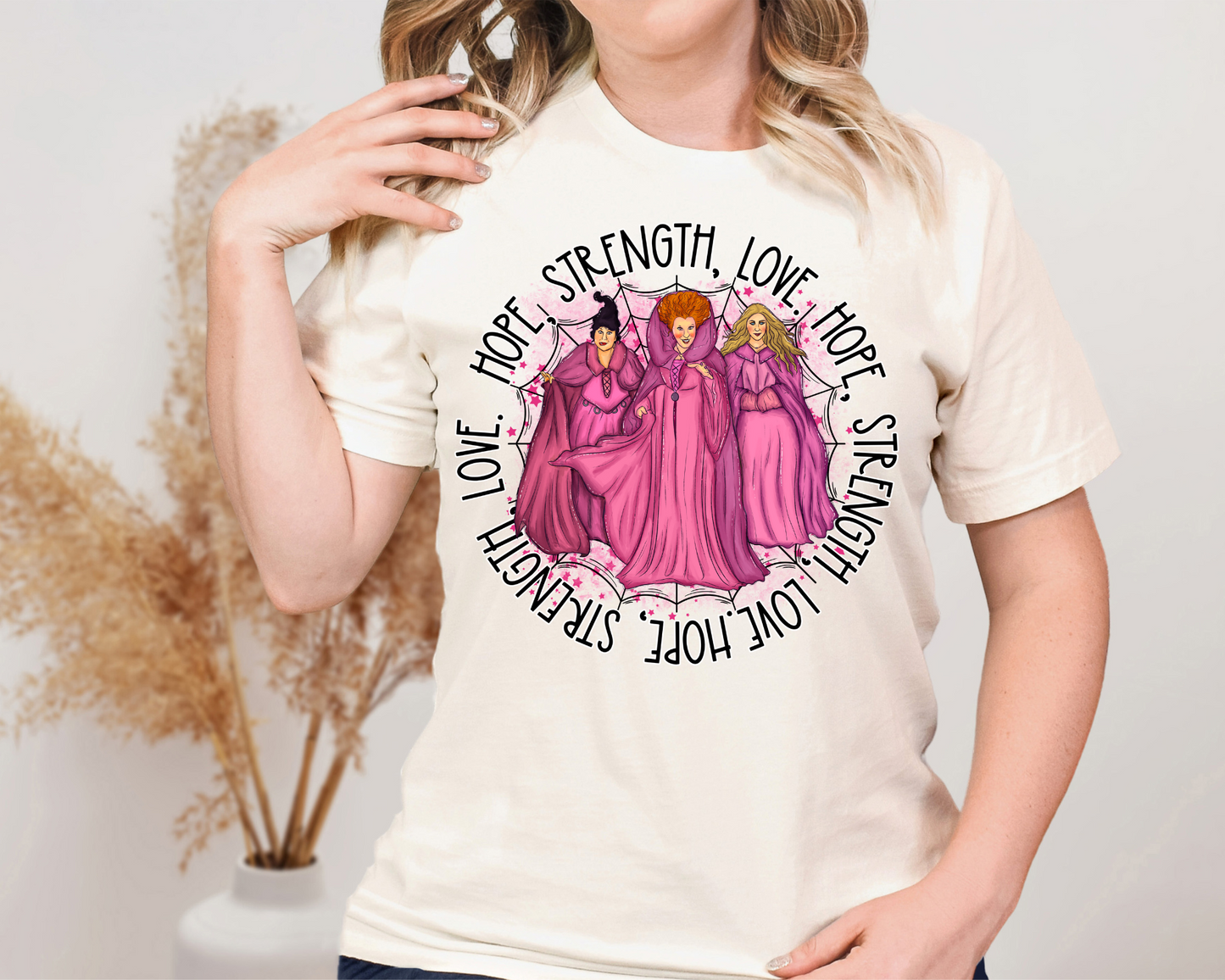 Sanderson sisters in pink robes
