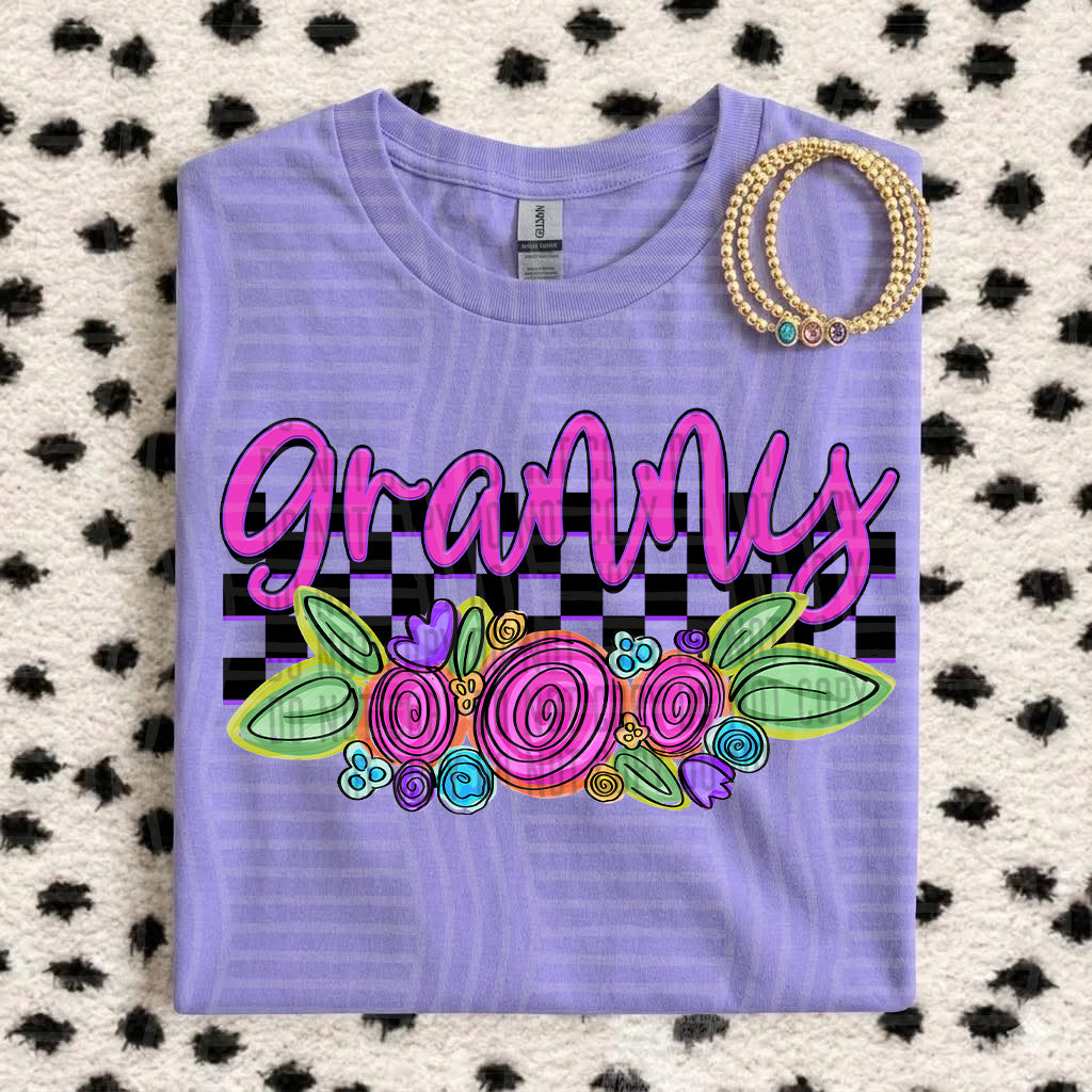 GRANNY CHECKERS FLOWERS