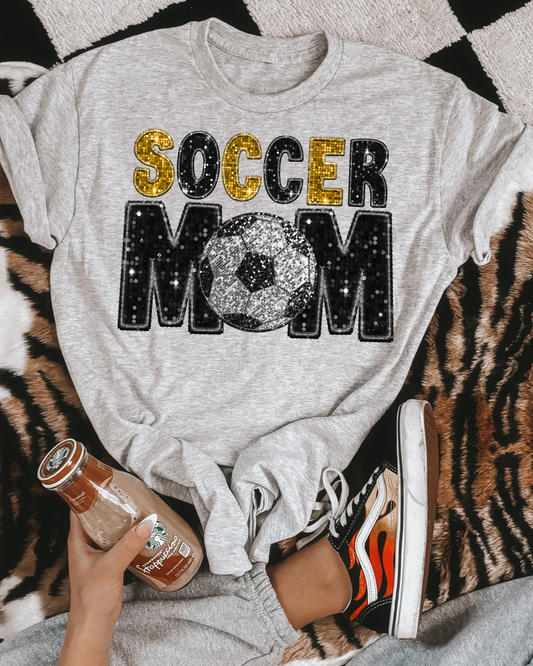 Soccer Mom Yellow And Black Glitter
