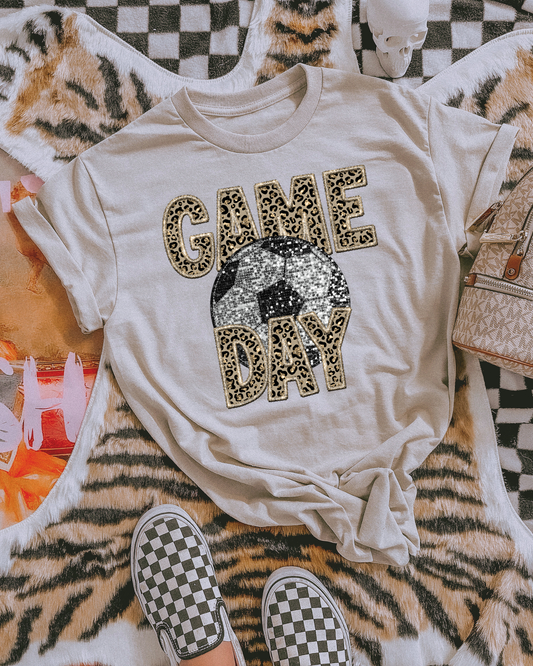 Game Day Soccer (leopard glitter)