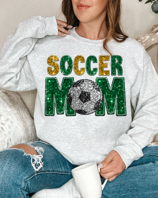 Soccer Mom Yellow And Green Glitter