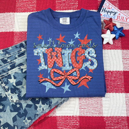 SMALL TOWN ROOTS TWIGS RED WHITE & BLUE