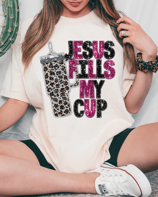Jesus Fills My Cup White Leopard