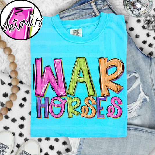 DOODLE COLORFUL WARHORSES