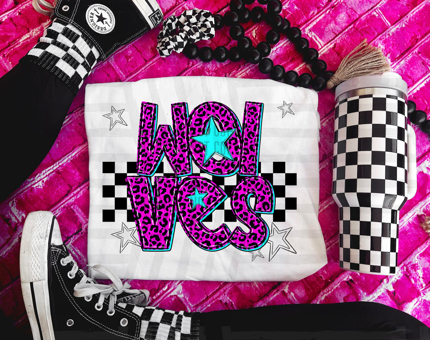 Wolves (pink neon leopard)