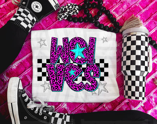 Wolves (pink neon leopard)