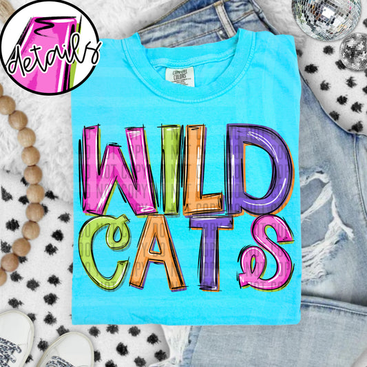 DOODLE COLORFUL WILDCATS