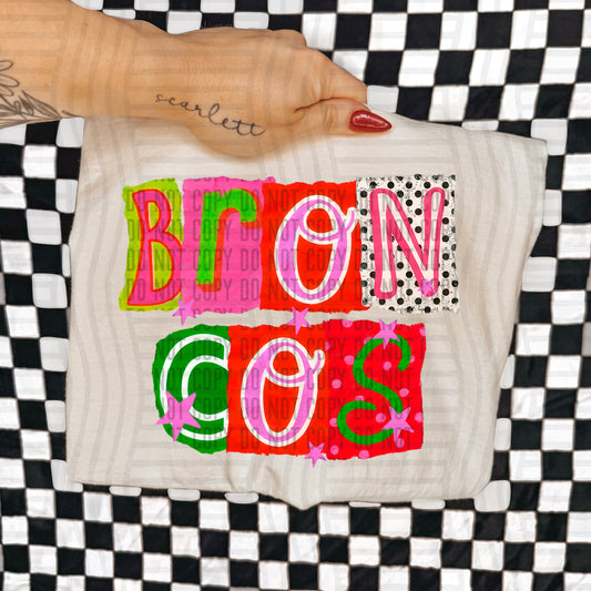 BRONCOS RED & GREEN CHECKERS