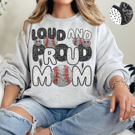 Loud And Proud Baseball Mom-Polka Dots
