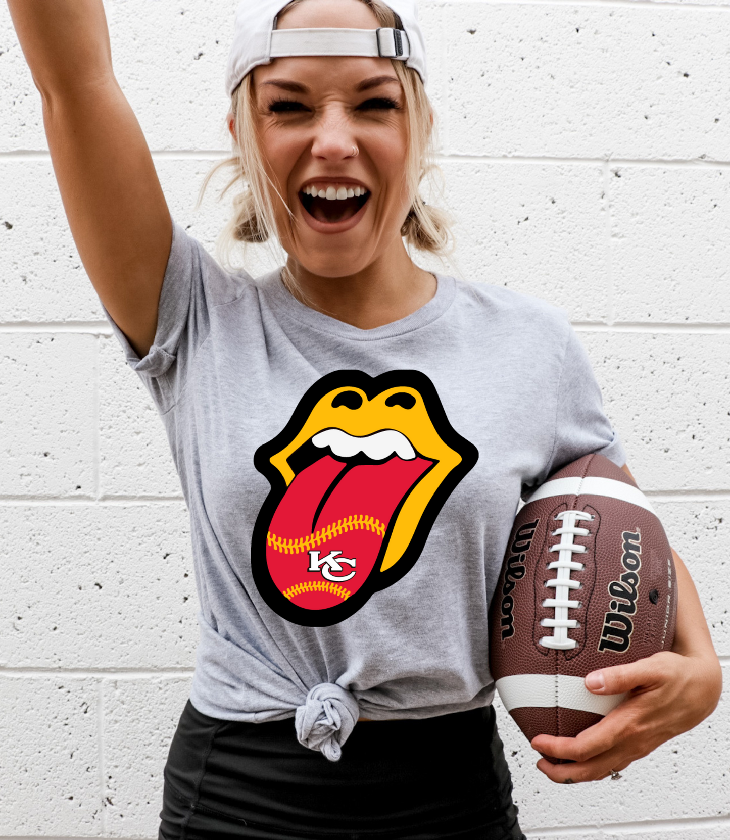 Kansas city Chiefs logo on stitched tounge