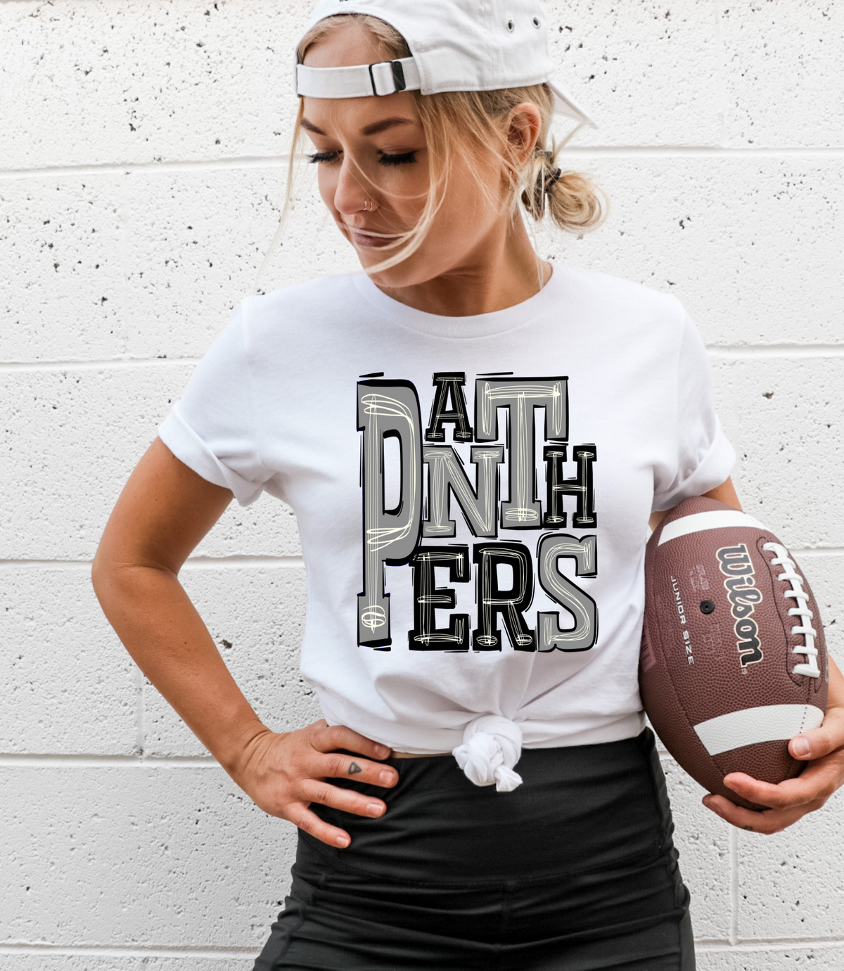 panthers - grey/black letters