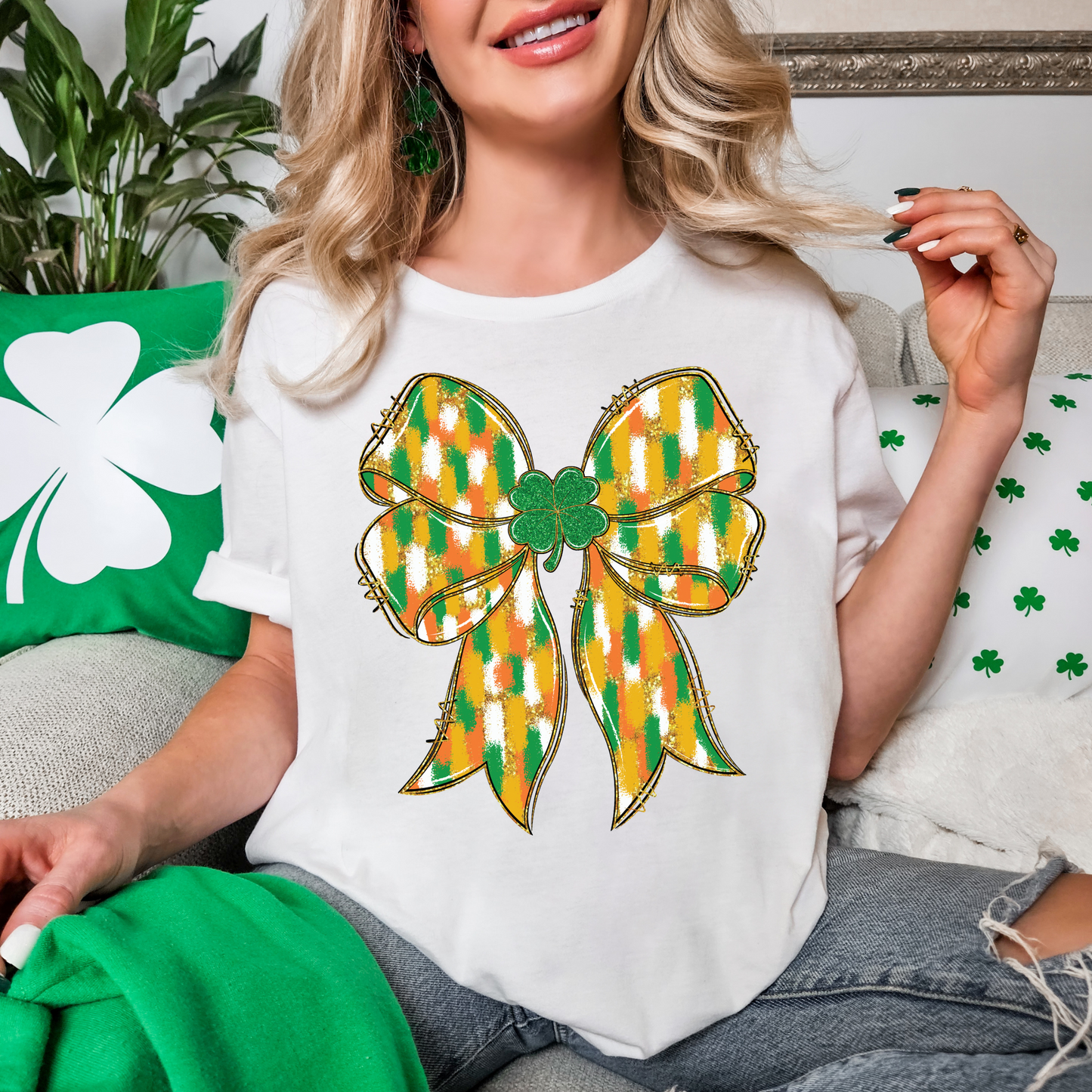 Yellow & Green Bow & Clover