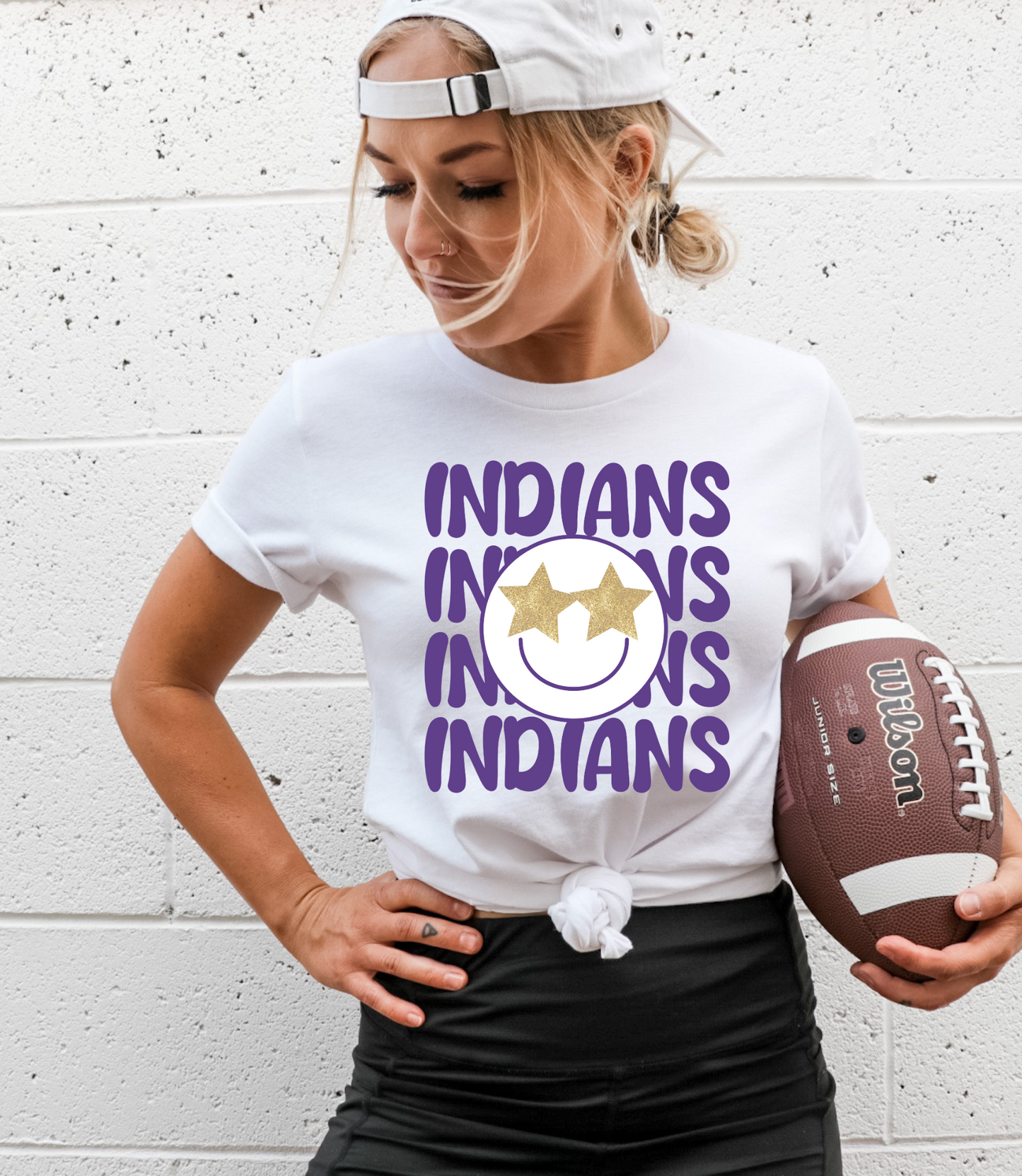 Indians Star Face Gold