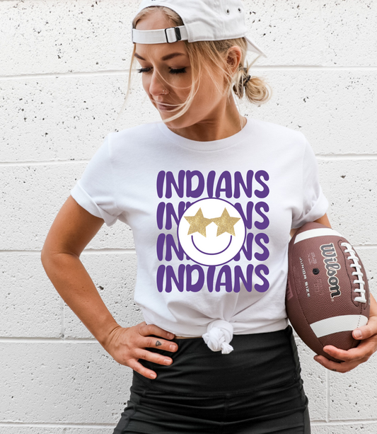 Indians Star Face Gold