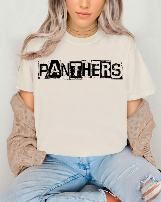 Panthers Black And White Spray Paint Letters
