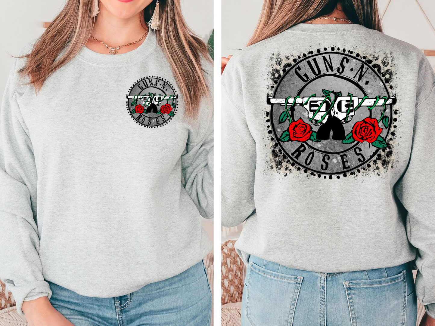 Guns n roses, grey and cheetah print - back