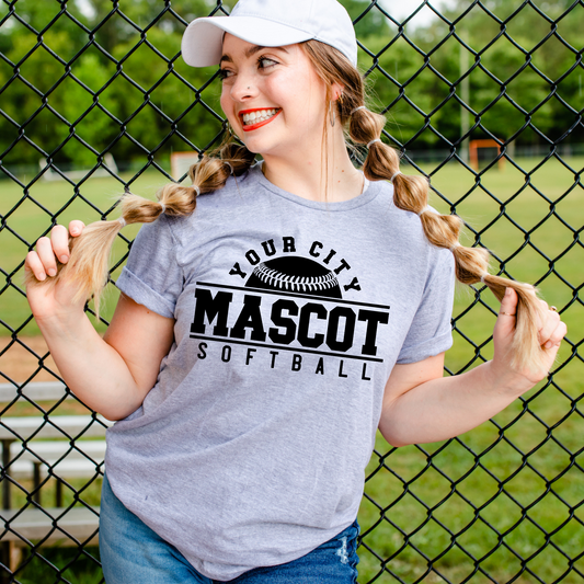Personalized City Mascot Softball