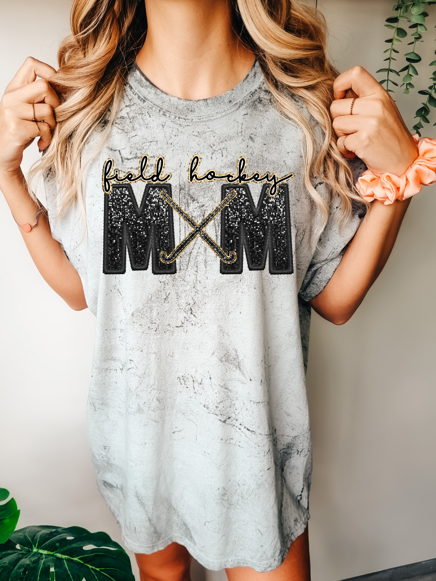 Field hockey mom - faux sequin