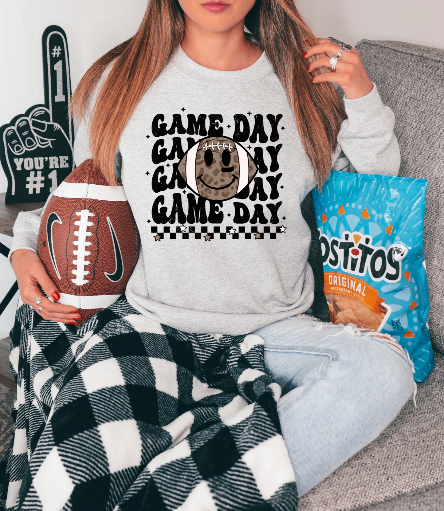 Game day with smiley football