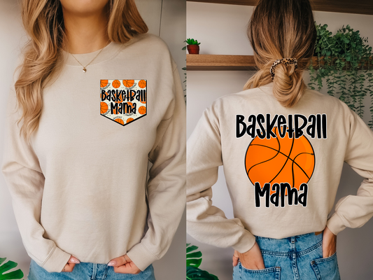 Basketball mama, with several basketballs-front