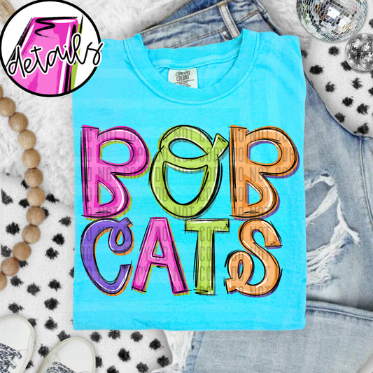 DOODLE COLORFUL BOBCATS