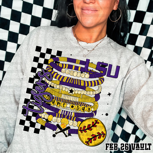 LSU TIGERS SOFTBALL GAME DAY BRACELETS