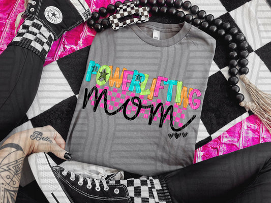 POWERLIFTING MOM COLORFUL STARS CHECKERS