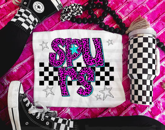 Spurs (pink neon leopard)