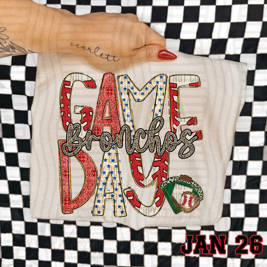 BASEBALL GAME DAY CHEETAH BRONCHOS