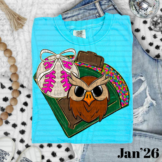 BASEBALL OWLS LIGHT BROWN