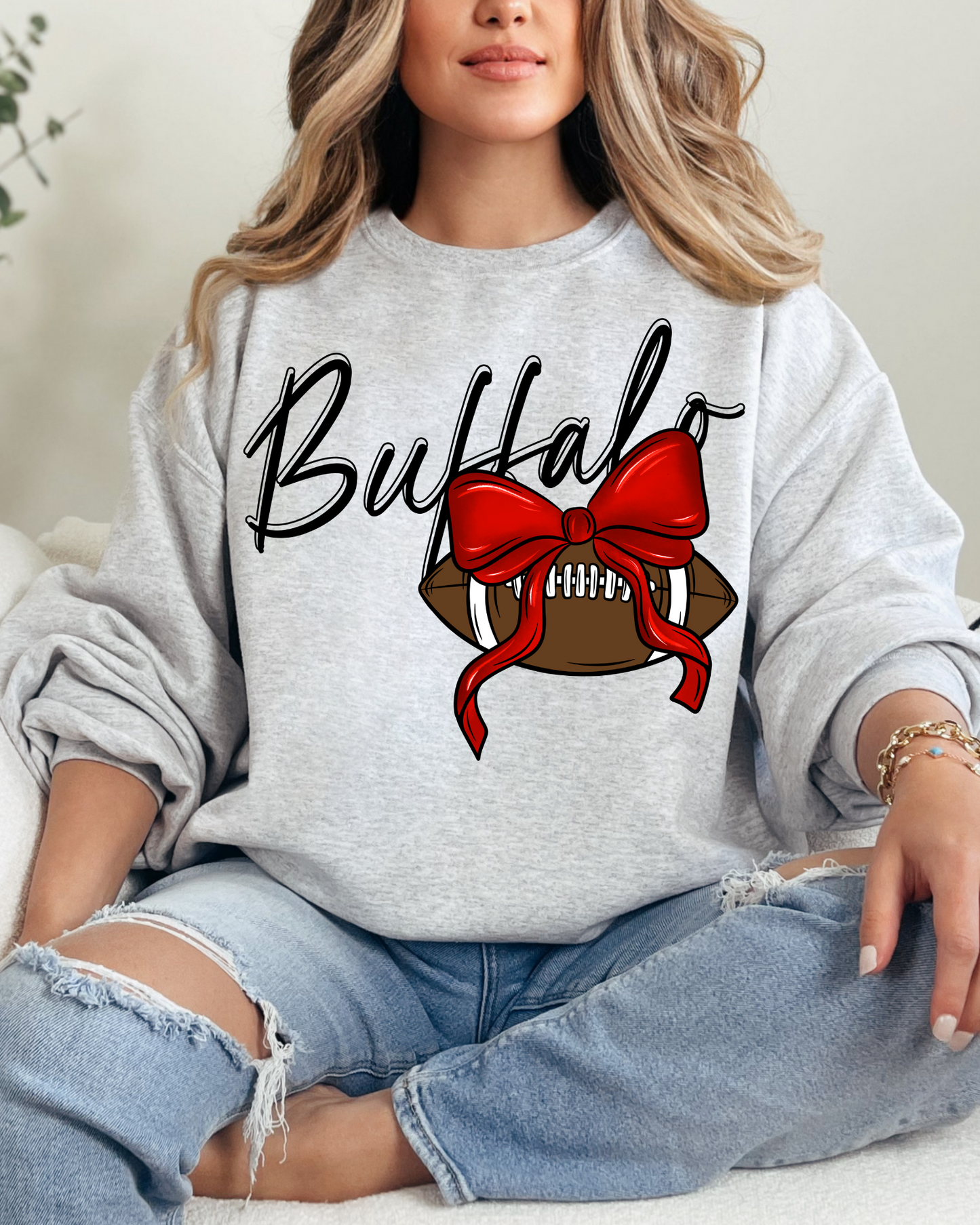 Buffalo Football With Bow