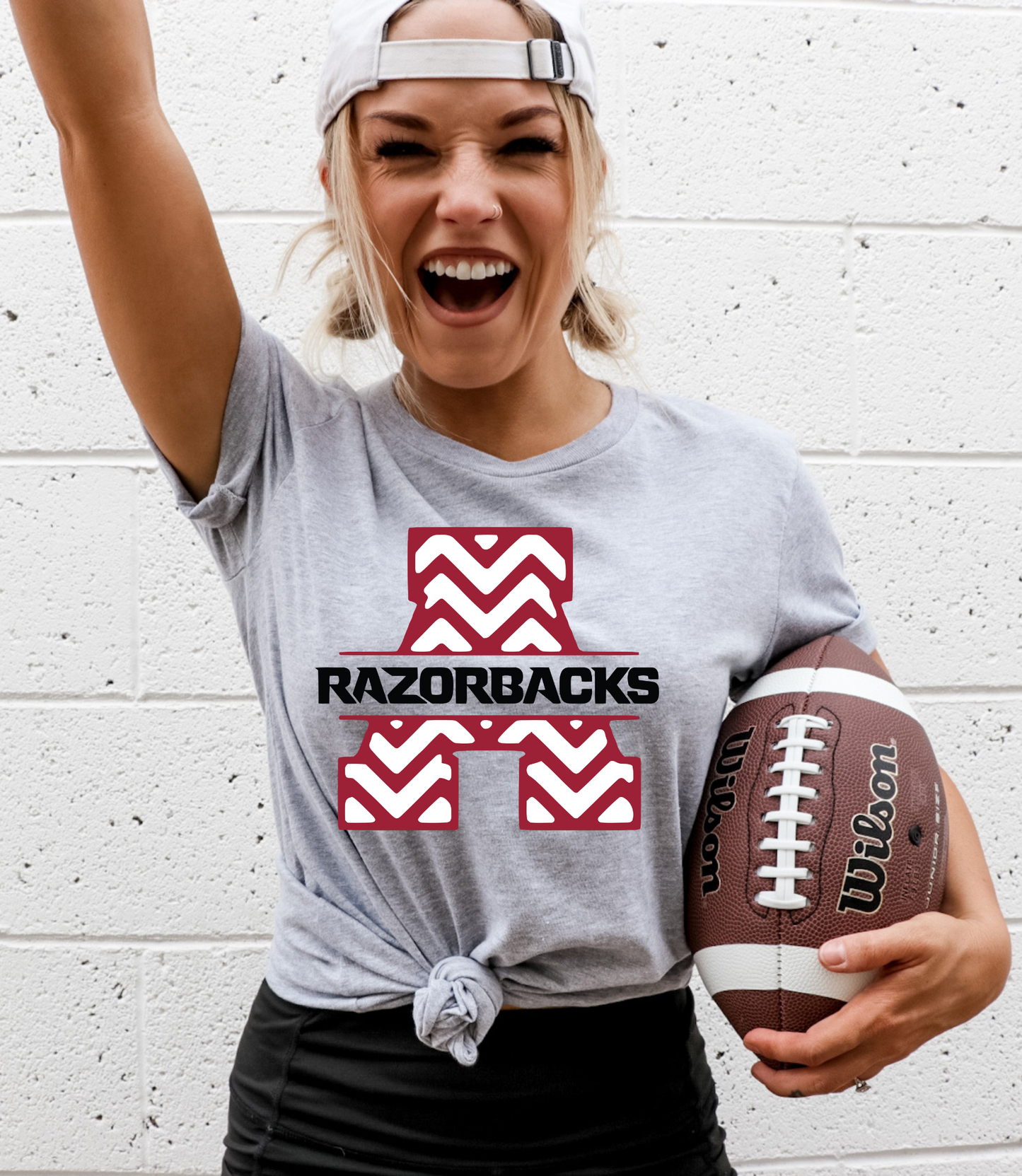 Razorbacks with red/white striped A