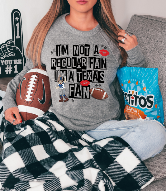 I'm not a regular fan I'm a Texas fan-Dallas Cowboys