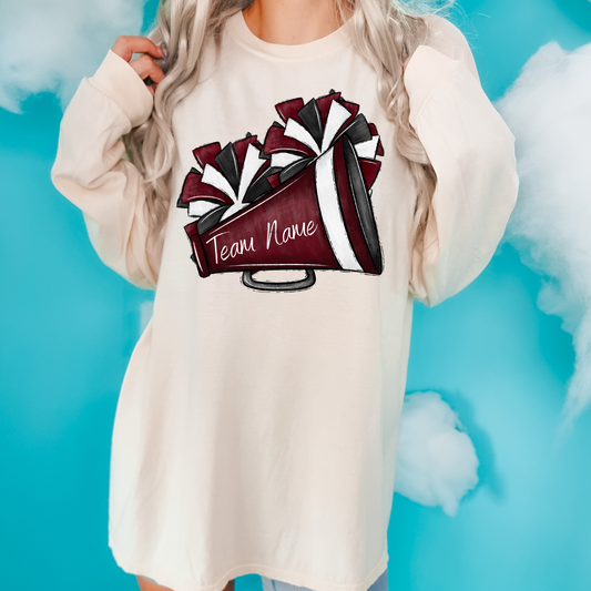 Personalized Team Name maroon, black and white