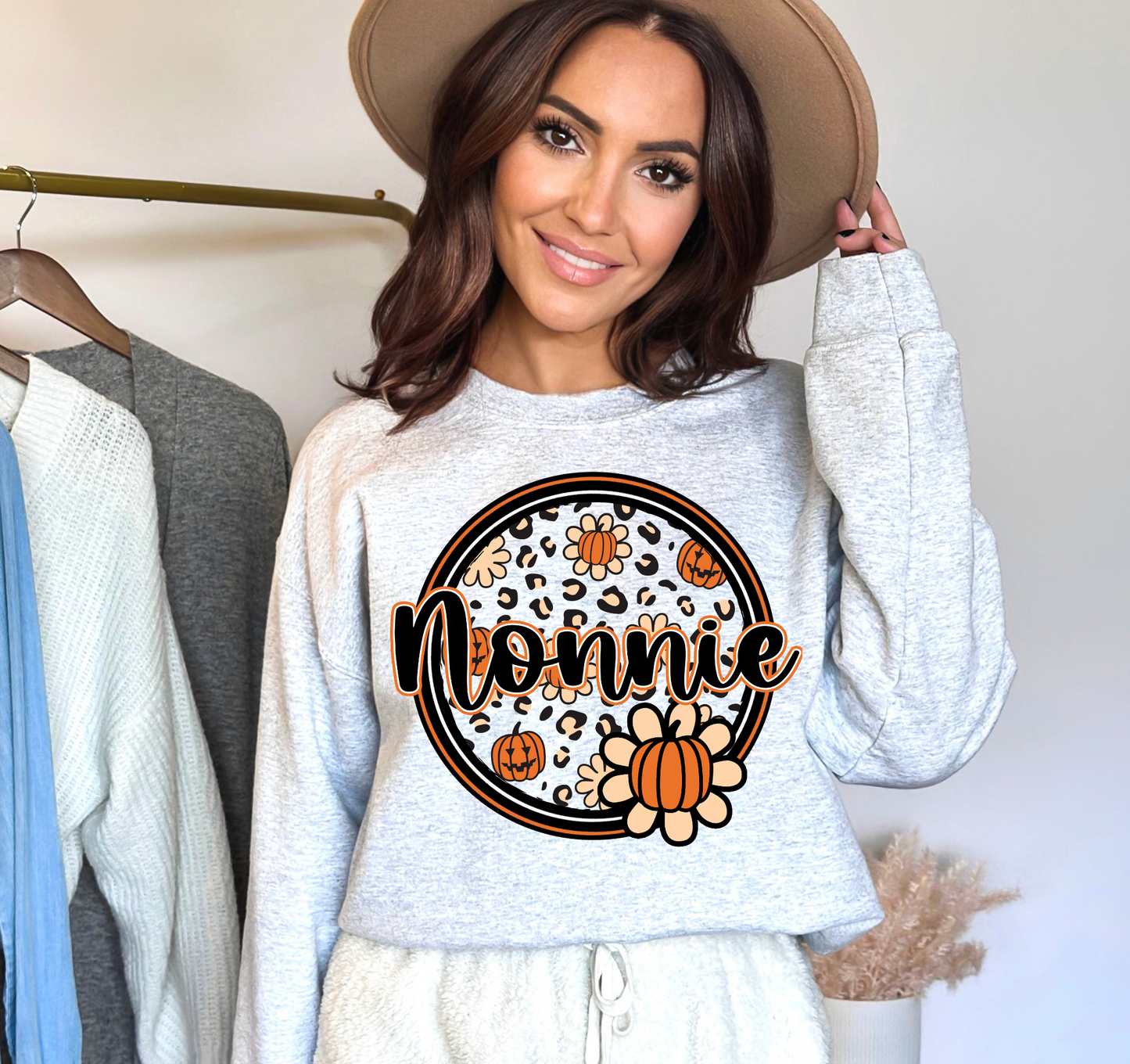 Nonnie - cheetah print and pumpkins