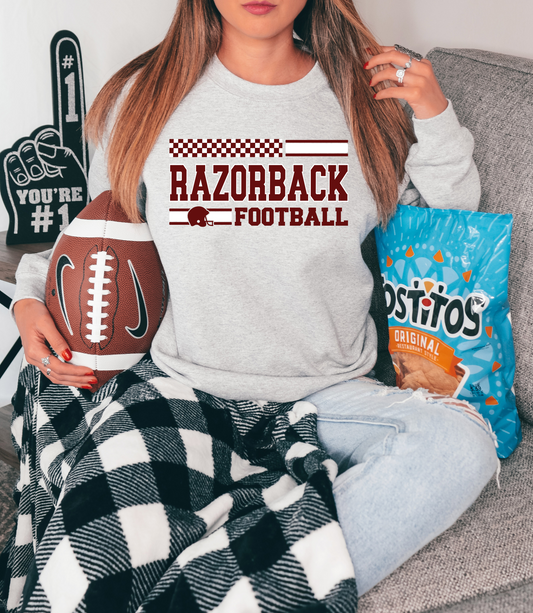 Razorbacks football, red/white checkered