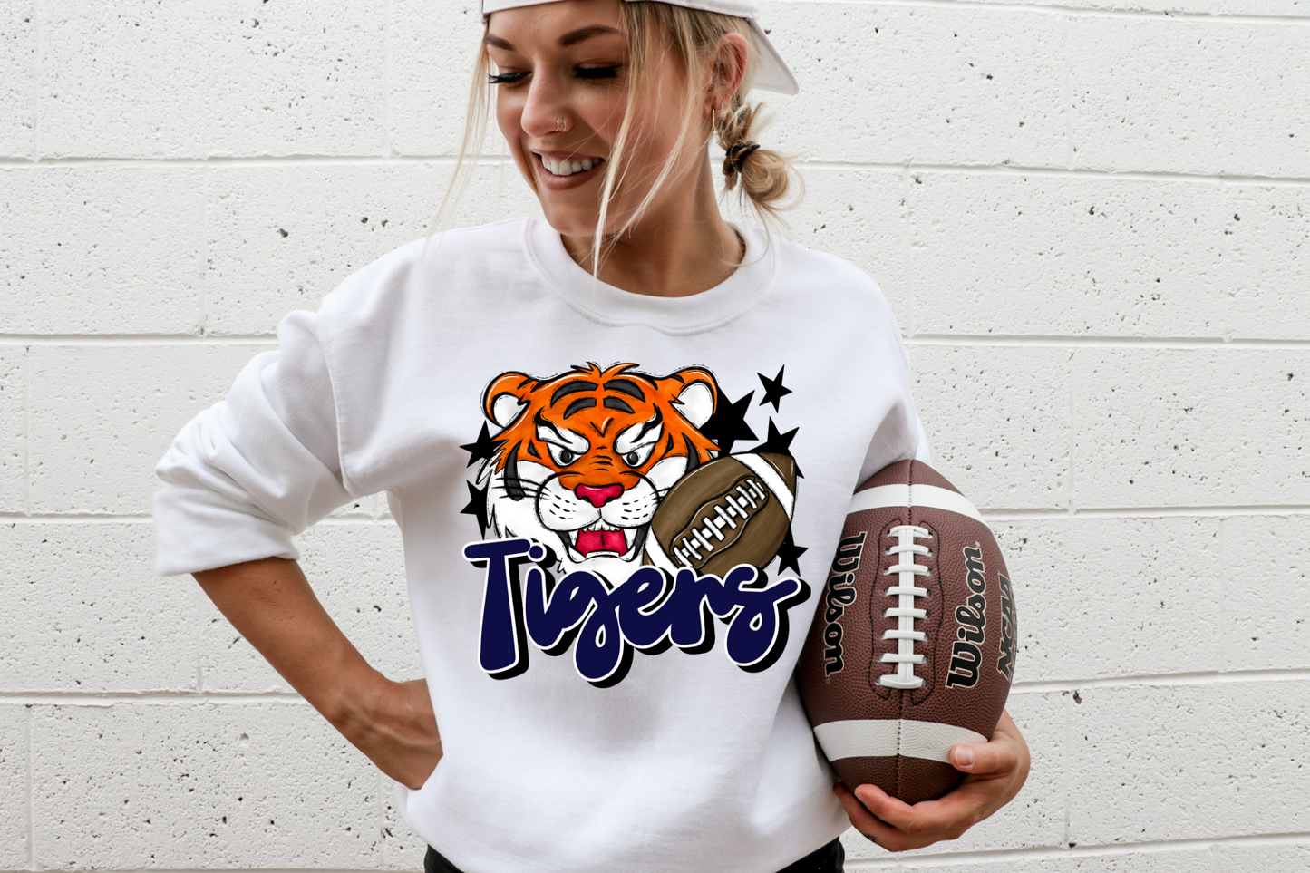 Tigers with mascot-dark blue