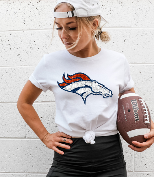 Broncos Mascot GLITTER - DTF Print