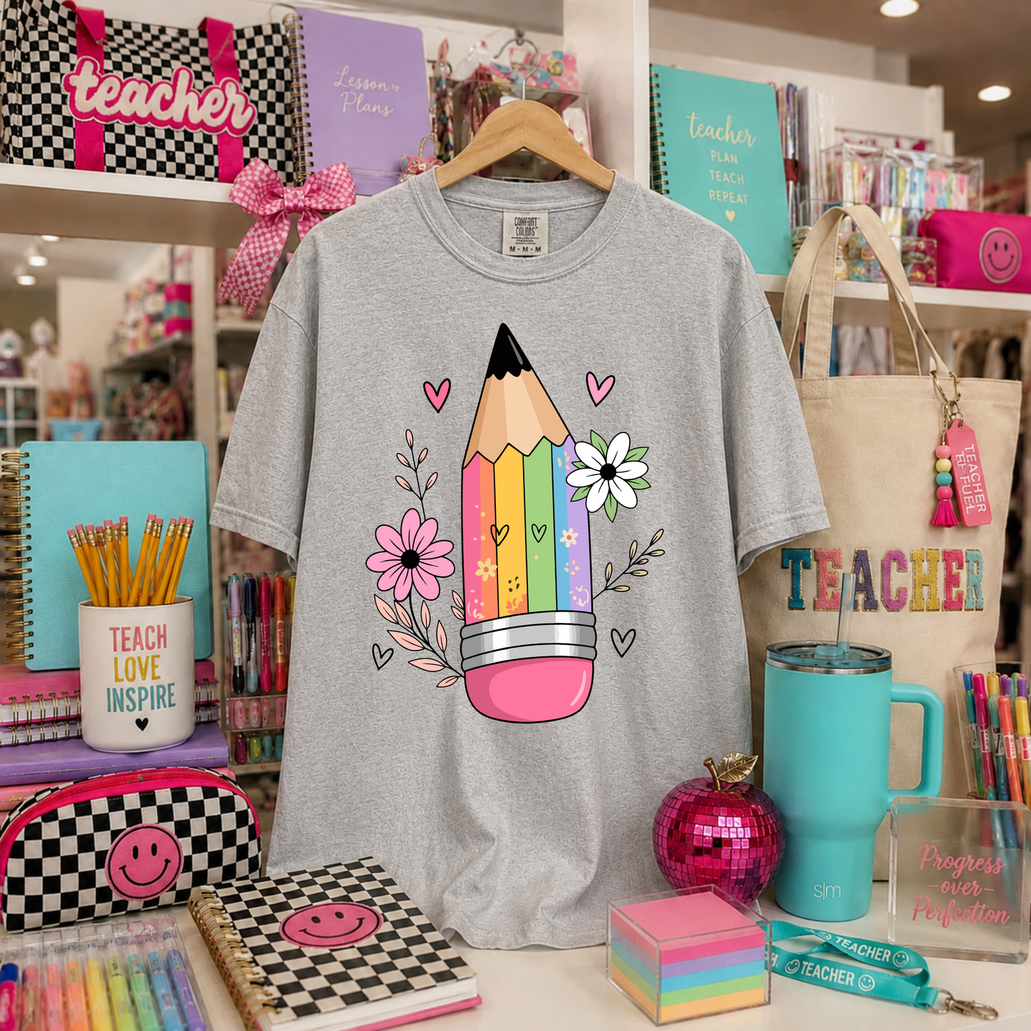 Rainbow Pencil Floral