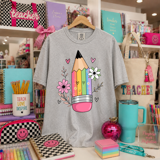 Rainbow Pencil Floral