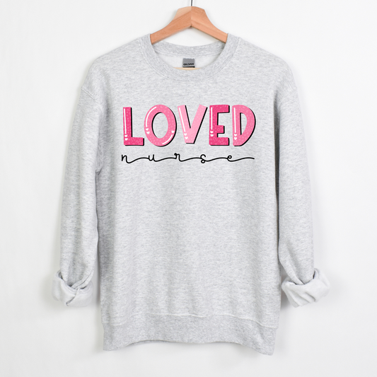 Loved Nurse PINK LETTERING- DTF Transfer