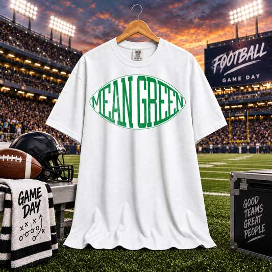 Football Typography Mean Green