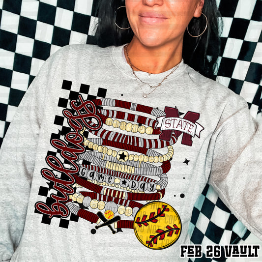 MISSISSIPPI STATE BULLDOGS SOFTBALL GAME DAY BRACELETS