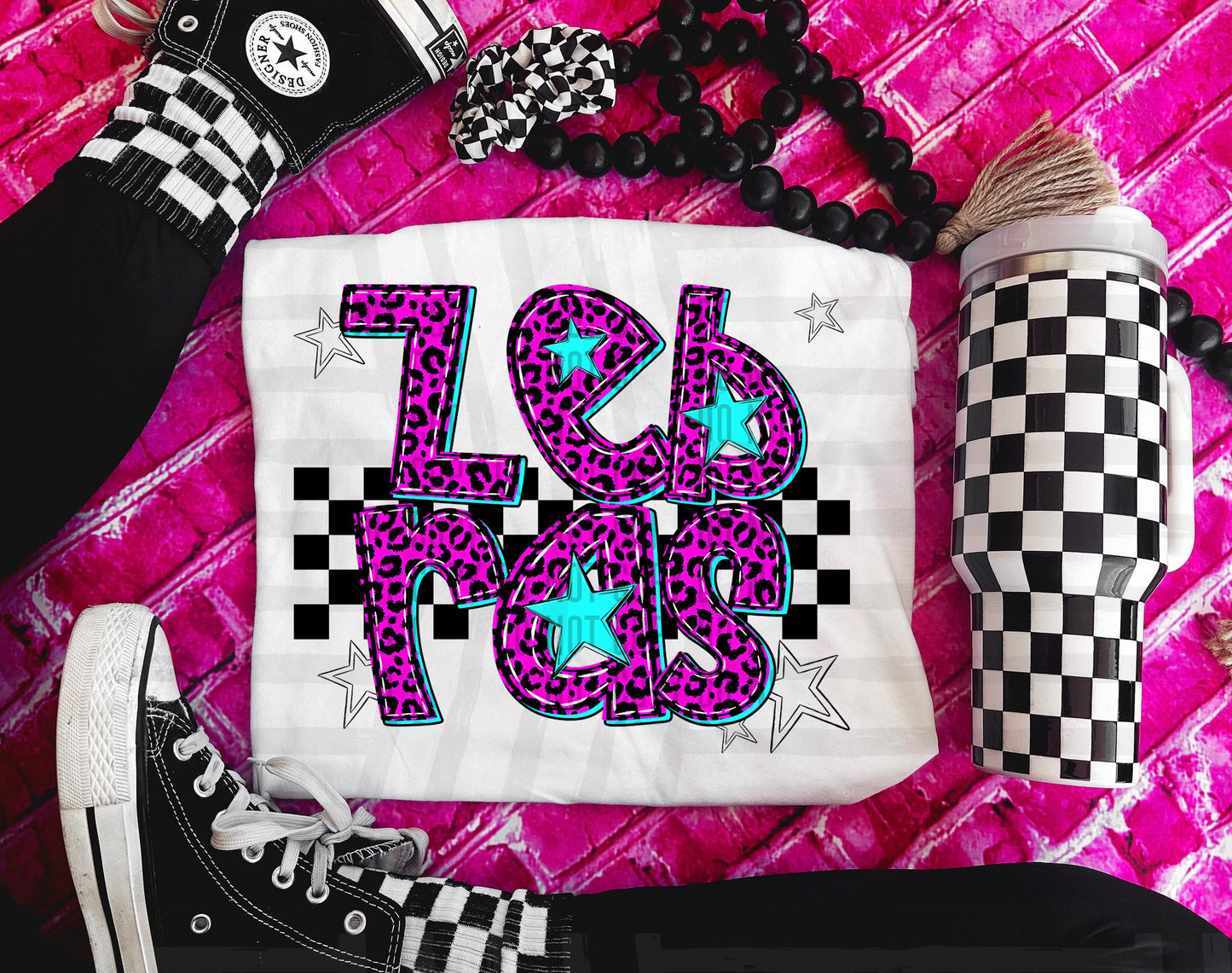 Zebras (pink neon leopard)