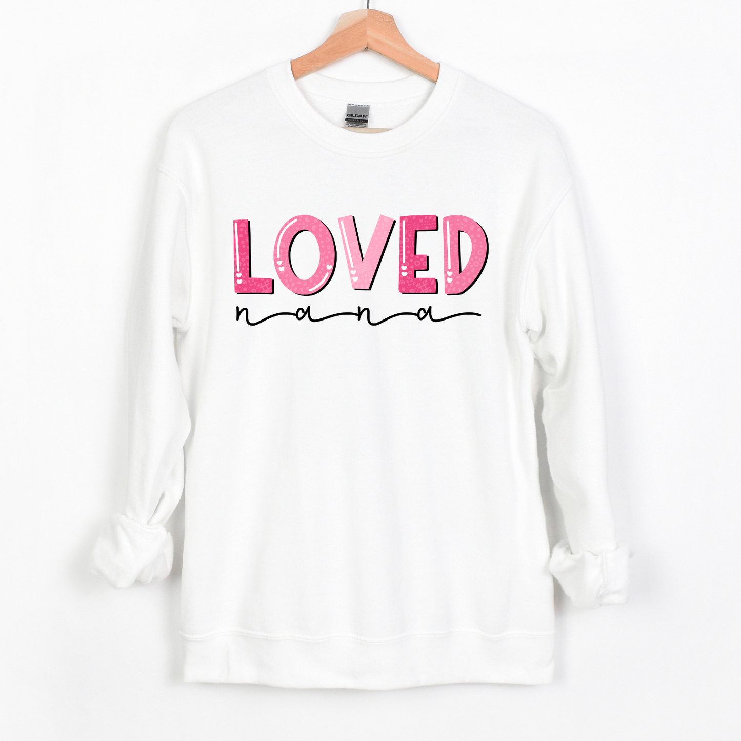 Loved Nana PINK LETTERING- DTF Transfer