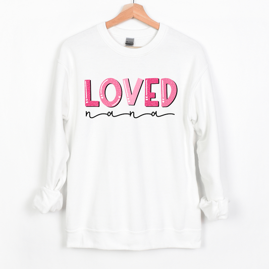 Loved Nana PINK LETTERING- DTF Transfer