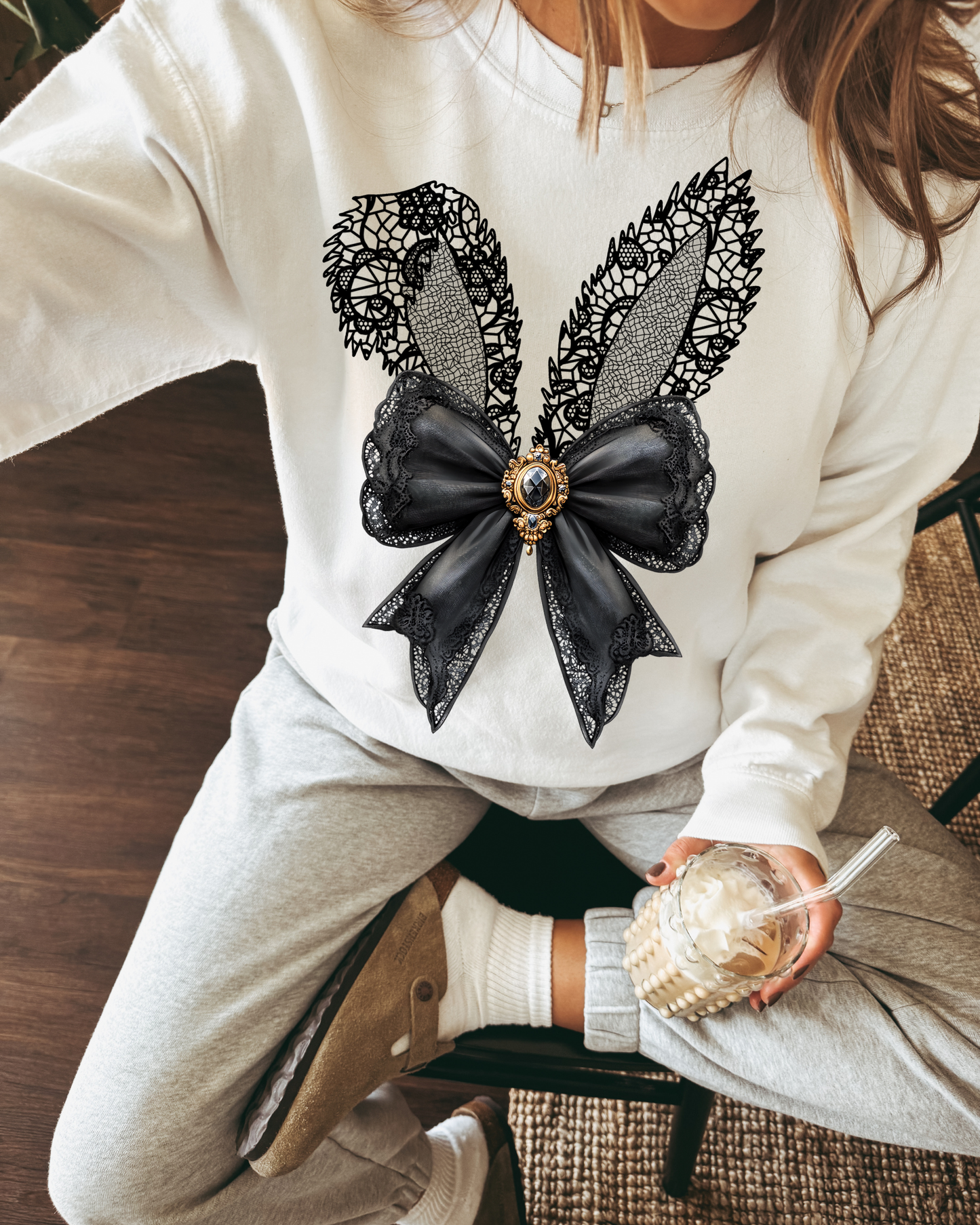Easter Bunny Black Bow Ears