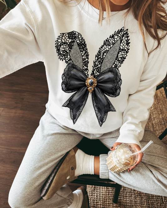 Easter Bunny Black Bow Ears