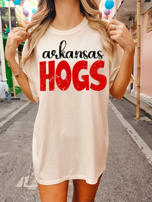 Arkansas Hogs-red and black
