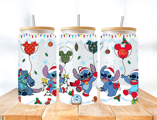Stitch Christmas Mickey Balloons - UV Libby Wrap